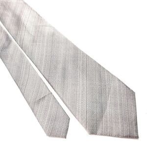 Kenneth Cole Reaction Silk Tie Silver Beige Woven Striped